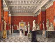 Ukhtomsky Konstantin Andreyevich Interiors of the New Hermitage. Room of Ancient Greece Sculptures - Hermitage